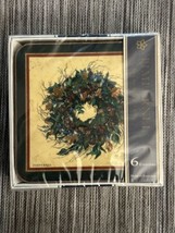 Vintage New Sealed PIMPERNEL Coasters Set of 6 WINTER GARLAND Wreath Chr... - $19.80
