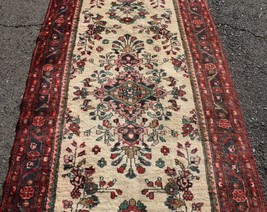 3&#39;7 x 10&#39;4 Vase Design S Antique Handmade Oriental Carpet Wool Runner Rug 4 x 10 - £519.37 GBP