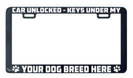 Car unlocked keys under my dog breed custom personalized license plate frame - £5.52 GBP