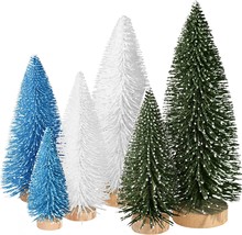 6pcs Mini Christmas Trees Christmas Decor Artificial Christmas Mini Bottle Brush - £24.56 GBP