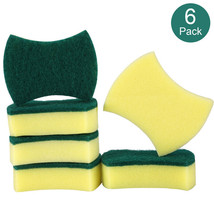 6 Pack Heavy Duty Scrub Sponges Washing Dishes Cleaning Kitchen Dish Sponge New - £12.78 GBP