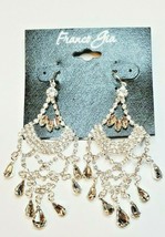 Franco Gia Silver Plated Earrings Special Occasion Dangle C Z's Chandelier   #19 - $24.02