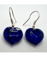 Murano Glass, Handcrafted Unique Jewelry, 925 Sterling Silver, Heart Ear... - $54.57 CAD