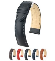 Hirsch Kent Leather Watch Strap - Brown - L - 18mm - Shiny Silver Buckle... - $49.95