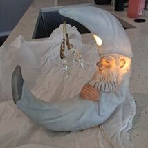 VINTAGE ENESCO 1982 FAITH WICK MERLIN IN THE MOON NIGHT LIGHT FIGURINE  - $38.61