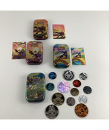 Pokemon Trading Card Game TCG Collectible Storage Tins Lot Cards Coins 2024 - $29.65