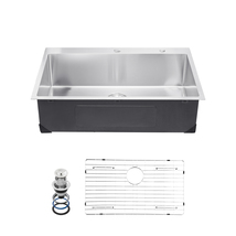 VEVOR Kitchen Sink Workstation 33 in 304 Stainless Top Mount Single Bowl - $167.99