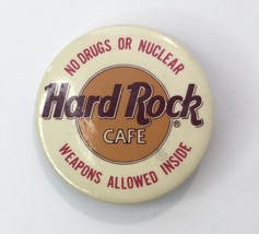Vintage Hard Rock Cafe Pin HRC No Drugs or Nuclear Weapons Allowed Inside 1.5&quot; - £5.48 GBP