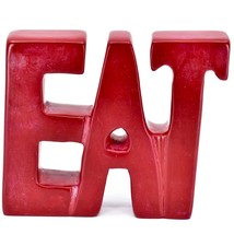 Vaneal Group Hand Carved Soapstone Red EAT Free-Standing Word Kitchen Sign Decor - £7.95 GBP