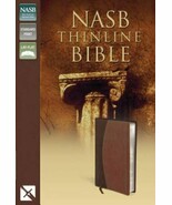 NASB, Thinline Bible, Leathersoft, Brown Leather soft - $932.78 MXN