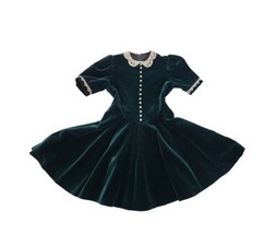 Pleasant Company American Girl green Velvet Molly Christmas Dress Child Size 7-8 - £108.98 GBP