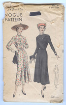  Vintage Vogue 6399 Sewing Dress Pattern 1940s Bust 38&quot; plus size - £22.38 GBP