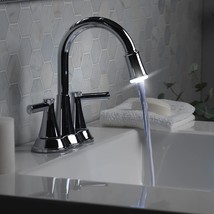 Polished Chrome Bathroom Sink Faucet With Led Light By Aqua Vista, Model... - $1,632.70 MXN