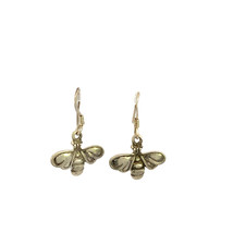 Vintage Sterling Silver Bumble Bee Honeycomb Bug Insect Hook Earrings - $34.65