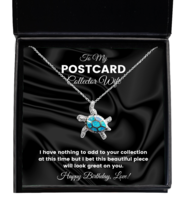 Postcard Collector Wife Necklace Birthday Gifts - Turtle Pendant Jewelry  - £39.34 GBP