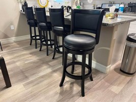 Bar Stools Black Swivel Seat 29&quot; Set of 4. - $510.50