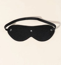 Leather eye mask with silver studs - Fits any size head with elastic band - £9.88 GBP