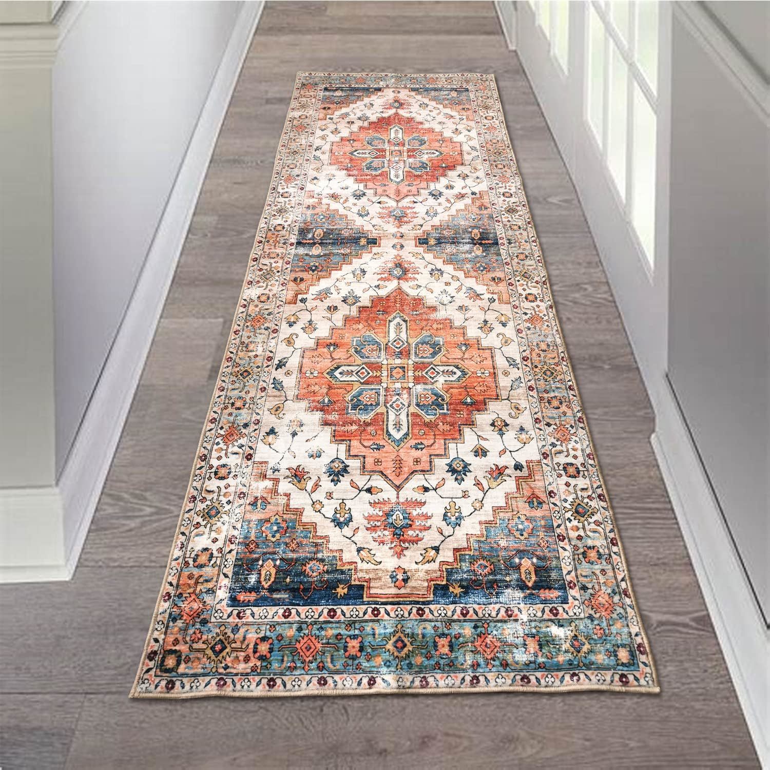 Hallway Runner Rug 2X6 Distressed Washable Vintage Kitchen Non Slip Bedroom - $30.99