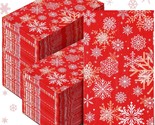 200 Pcs Christmas Guest Paper Napkin 2 Ply Disposable Red Hand Towel For... - $31.99