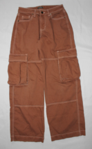 Wild Fable Brown Mid-Rise Baggy Cargo Pants White Contrast Stitch Size 2/R - $19.87