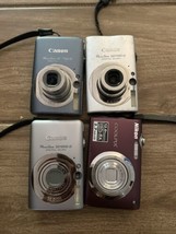 Nikon Coolpix S3000, Canon (2)SD1200, SD1100 Digital Cameras FOR PARTS R... - $175.00