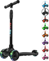 Allek Kick Scooter B03, Lean &#39;N Glide 3-Wheeled Push Scooter with Extra, Black - £77.86 GBP