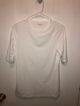 NEW Lands End Womens XS Tall White Activewear Short Sleeve Top Nylon Blend - $225.96 MXN