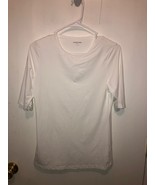 NEW Lands End Womens XS Tall White Activewear Short Sleeve Top Nylon Blend - £9.33 GBP