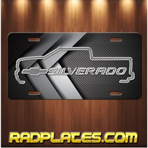 Chevy Silverado Inspired Art On Gray Aluminum Vanity License Plate Tag New - £15.57 GBP