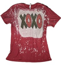 Valentine&#39;s Women&#39;s T Shirt Sz L XOXO Design Hearts Fun Tshirt Love Red ... - £8.05 GBP