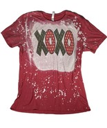 Valentine&#39;s Women&#39;s T Shirt Sz L XOXO Design Hearts Fun Tshirt Love Red ... - £8.08 GBP