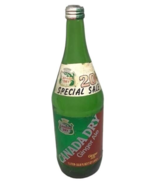 Green Glass Canada Dry Ginger Ale Bottle Pop Soda 33.8 Liter Foil Label ... - $27.08 CAD