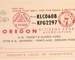 Vintage CB Ham radio Amateur Card KLC 0608 Portland Oregon QSL  - $4.94