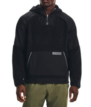 Under Armour Men&#39;s UA Mission Boucle Anorak Pullover Hoodie Black Size M 1366094 - £45.30 GBP