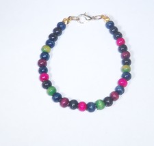 Bracelet Bead Small Wood Various Colors 7&quot; Free Extender Avail Upcycled Handmade - £7.86 GBP