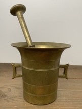 Antique Brass Mortar &amp; Pestle 19th C. Apothecary Druggist Muddling Herbs... - $88.11