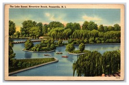 Riverview Beach Lake Shore Pennsville New Jersey NJ Linen Postcard N25 - £2.29 GBP