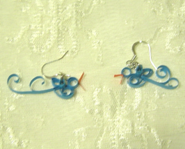 Handcrafted Paper Quill Bluebird Earrings French Hooks - £12.08 GBP