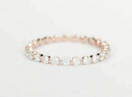 1.50ct Round Simulated Diamond 14K Rose Gold Plated Stackable Wedding Ring Band - $127.93