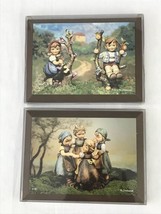 MJ Hummel ARS Wooden Plaque Lot Boy Girl Children Playing 6 1/2&quot; x 4 1/2... - £11.88 GBP