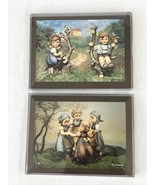 MJ Hummel ARS Wooden Plaque Lot Boy Girl Children Playing 6 1/2&quot; x 4 1/2... - $14.95