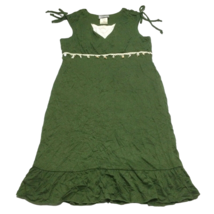 Disorderly Kids Vintage Crinkled Dress Size 16 Knee Length Embellished Green - £19.93 GBP
