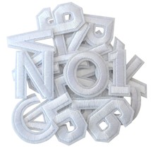 Gygyl 72 Pieces Iron On Letters And Numbers Patches, White Letter Patche... - $18.99