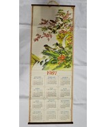 Vtg Giftco Bamboo Scroll Calendar 1987 Ducks Birds Flowers 32&quot;x12&quot; Doubl... - $278.46 MXN