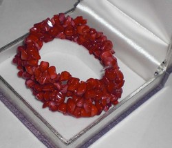  Magnificent Genuine Coral Stone Bracelet - £8.02 GBP