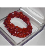  MAGNIFICENT GENUINE CORAL STONE  BRACELET - $380.75 MXN
