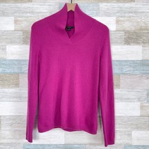 Prive Cashmere Shawl Collar Pullover Sweater Purple Soft Casual Womens M... - $44.54