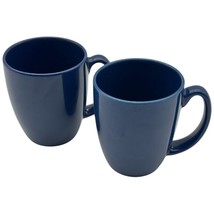 CORELLE STONEWARE Dark Blue Mugs Set of 2 - $12.99