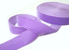 1 inch 25mm wide - 14 yds Orchid / Medium Purple Velvet Ribbon Trim W45 - $13.99