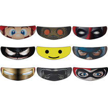 Mario Deadpool Captain America Perforated Motorcycle Helmet Visor Shield Sticker - $22.95